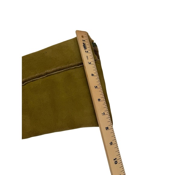 Pedro Miralles Sport Olive Suede Fur Trimmed Knee High Boots Size 40 US 9 Witchy - Picture 4 of 9